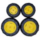 Set Ruota DX e SX Anteriore e Posteriore JD Power Pull - Peg Perego